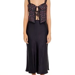 Forever 21 Satin Slip Midi Skirt